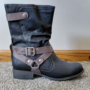 Maurices Black and Brown Combat Boots